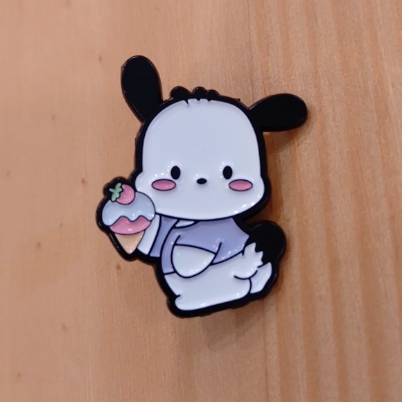 🆕 Sanrio Pochacco Enamel Pin Brooch Hello Kitty - Picture 1 of 8